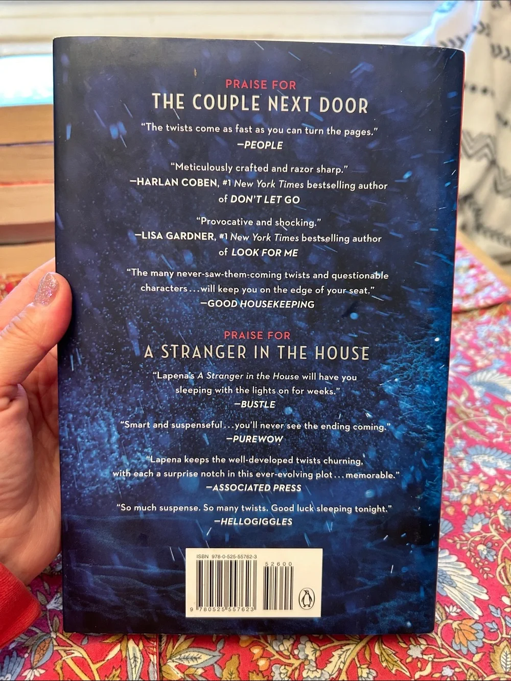 An Unwanted Guest by Shari Lapena Blue Hardcover Novel